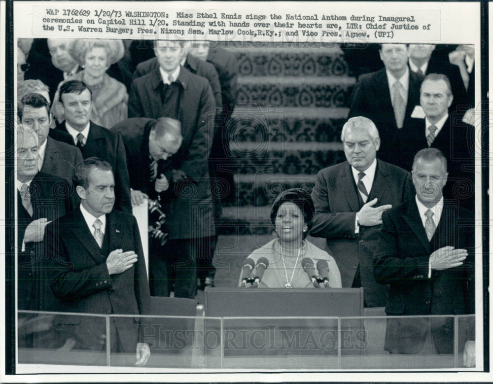 1973 Jazz Musician Ethel Ennis &amp; US Pres Nixon Photo - Historic Images