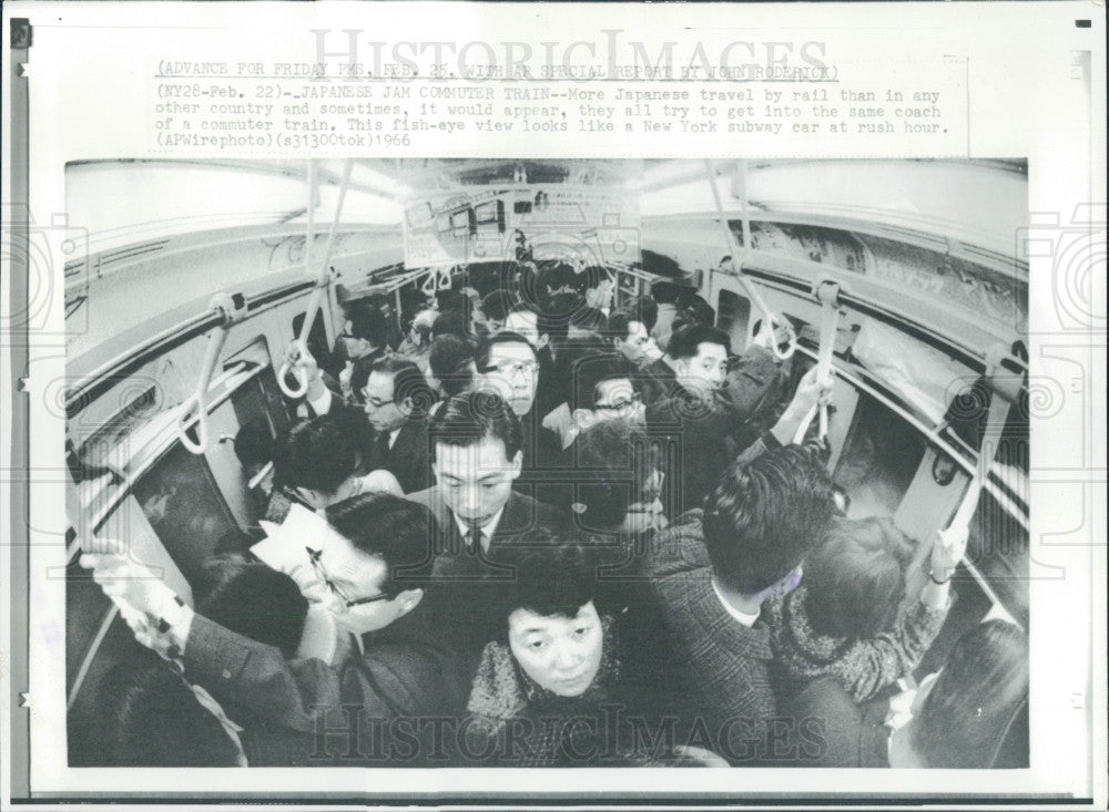 1966 Japan Commuter Train Press Photo - Historic Images