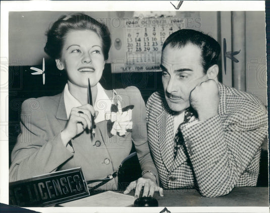 1948 Actor Fritz Feld & Virginia Kraft Press Photo - Historic Images