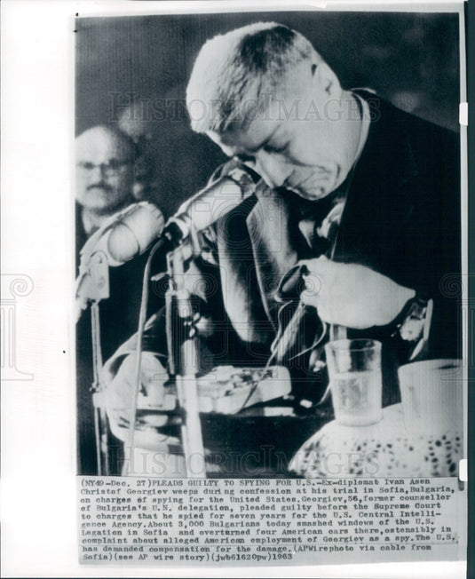 1963 US CIA Spy Georgiev Bulgaria Press Photo - Historic Images