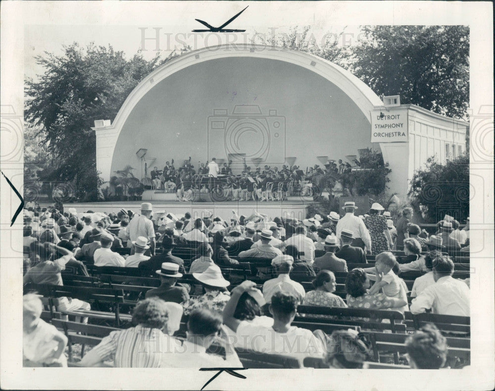 1939 Detroit MI Symphony Summer Concert Press Photo - Historic Images