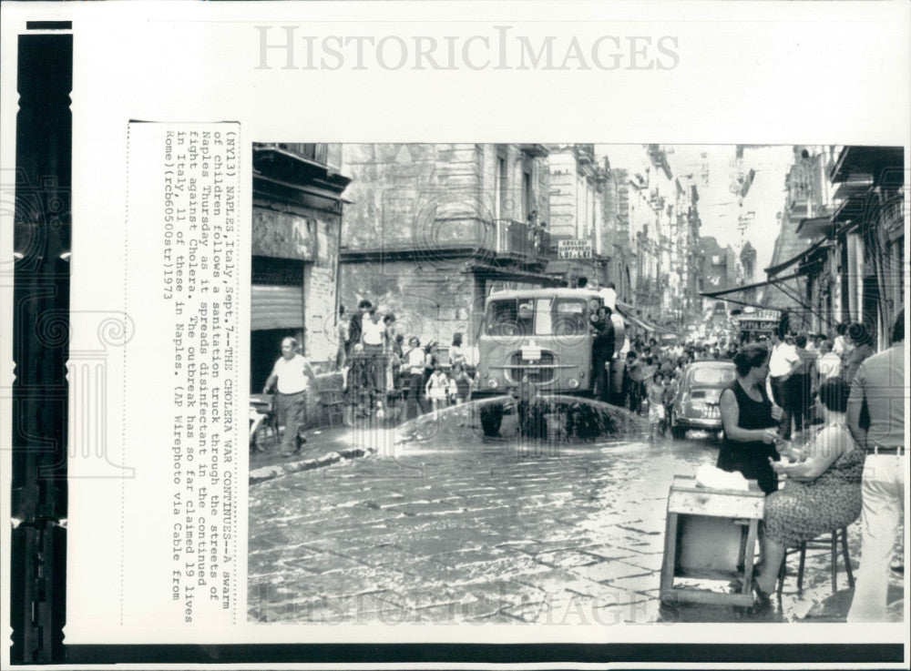 1973 Naples Italy Sanitation Truck Press Photo - Historic Images