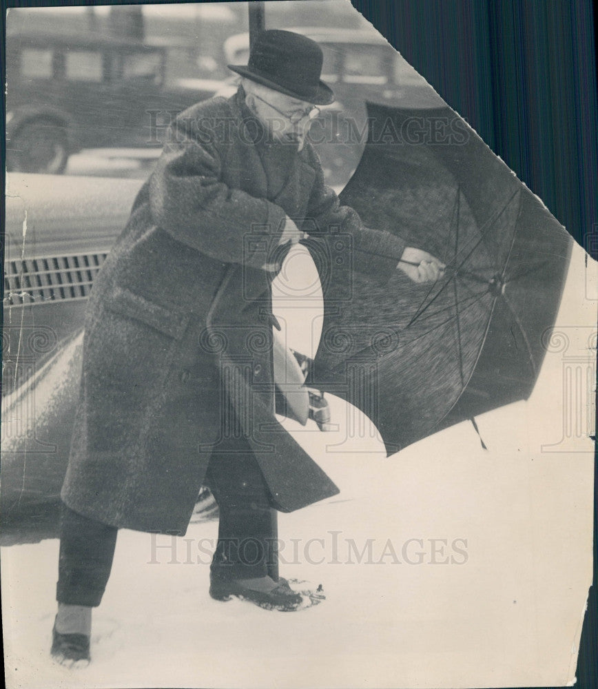 1935 Detroit Snowstorm Press Photo - Historic Images