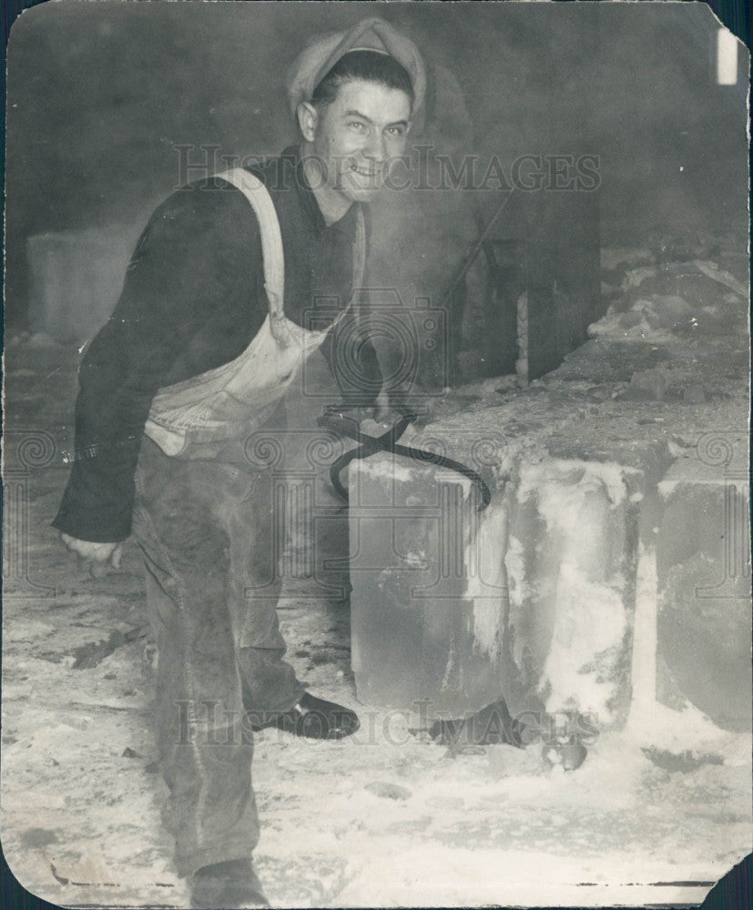 1929 Detroit Creamery Ice Storage Room Press Photo - Historic Images