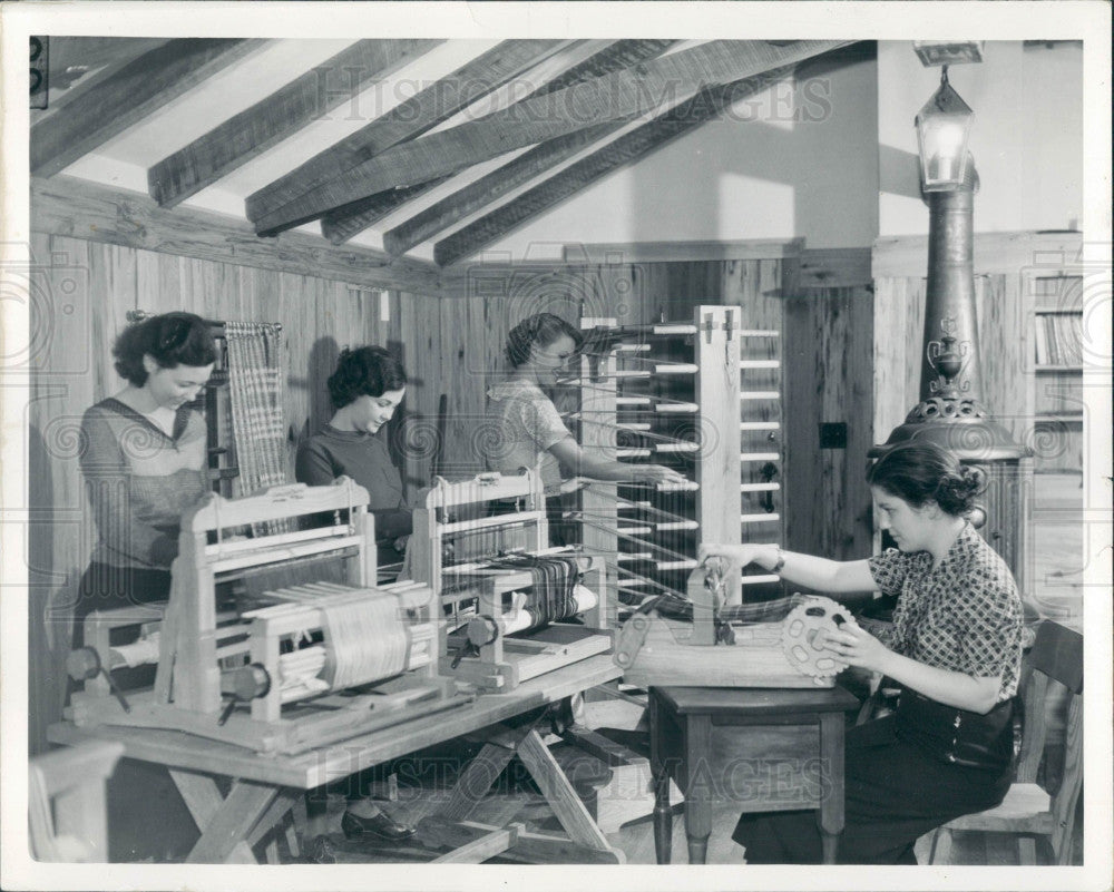 1935 MI Cromaine Crafts Center Weaving Press Photo - Historic Images