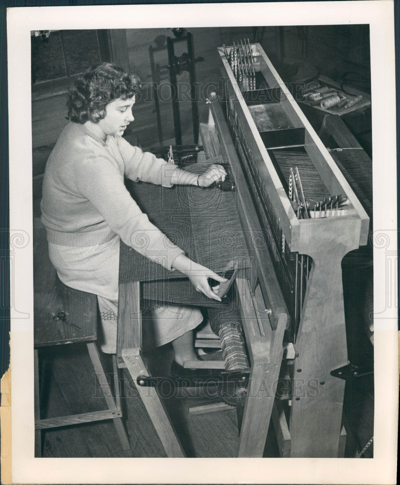 1950 MA Old Sturbridge Village Weaving Press Photo - Historic Images