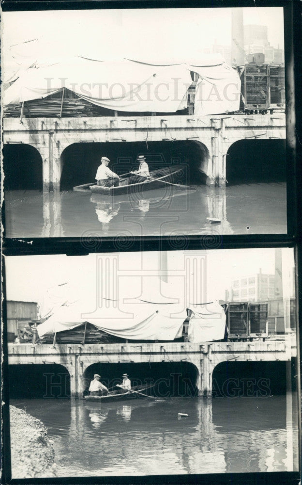 1923 Detroit Sewers Corner's Creek Press Photo - Historic Images