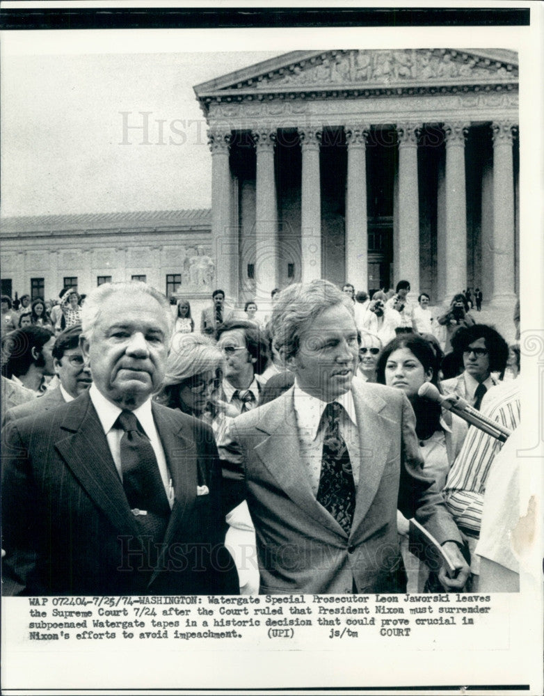 1974 Watergate Prosecutor Leon Jaworski Press Photo - Historic Images