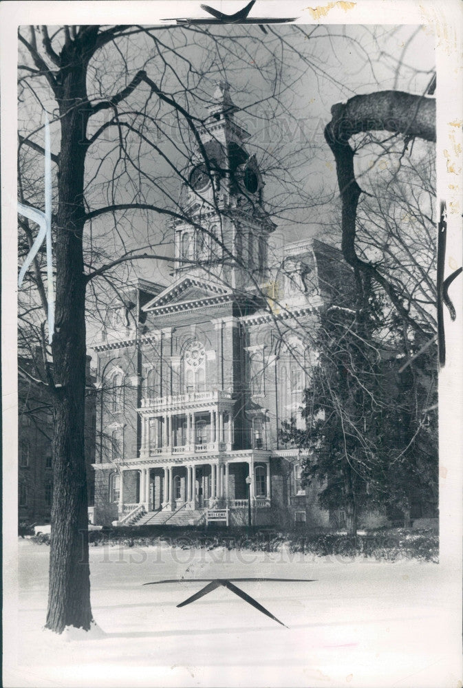 1956 MI Hillsdale College Tower Press Photo - Historic Images