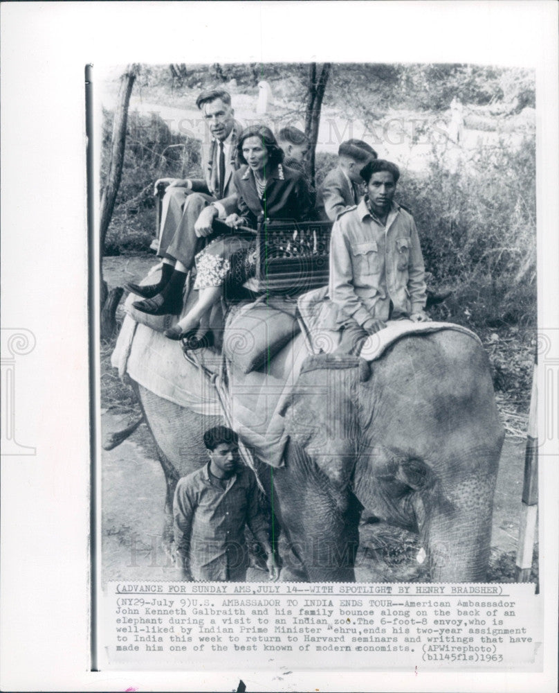 1963 US Ambassador to India John Galbraith Press Photo - Historic Images