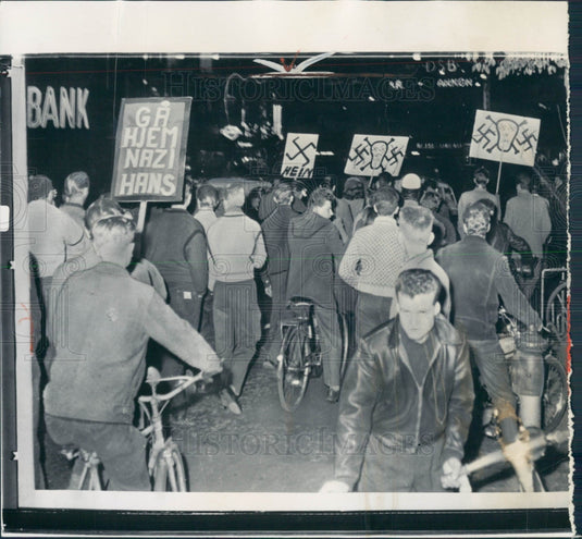 1957 Copenhagen Denmark Demonstration Press Photo - Historic Images