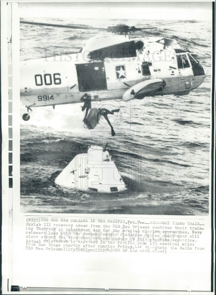 1974 Skylab III Recovery Crews Press Photo - Historic Images