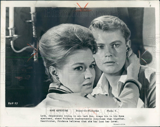 1962 Actors Angie Dickinson & Troy Donahue Press Photo - Historic Images