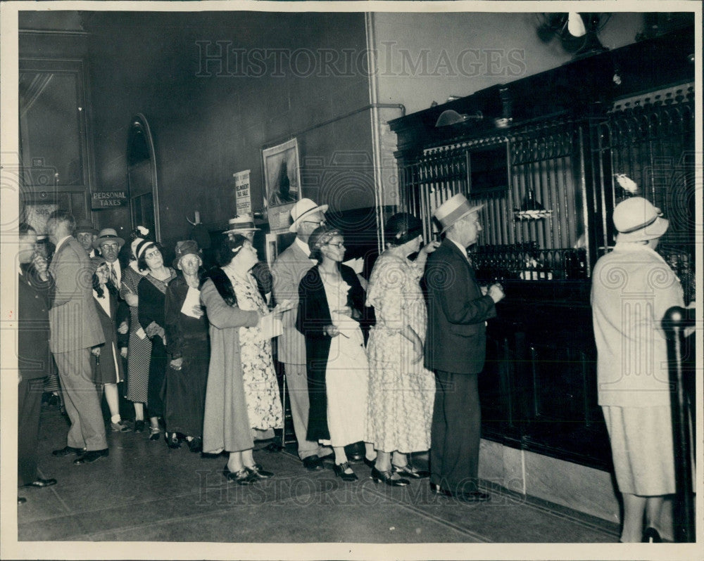 1932 Detroit City Hall Taxpayers Press Photo - Historic Images