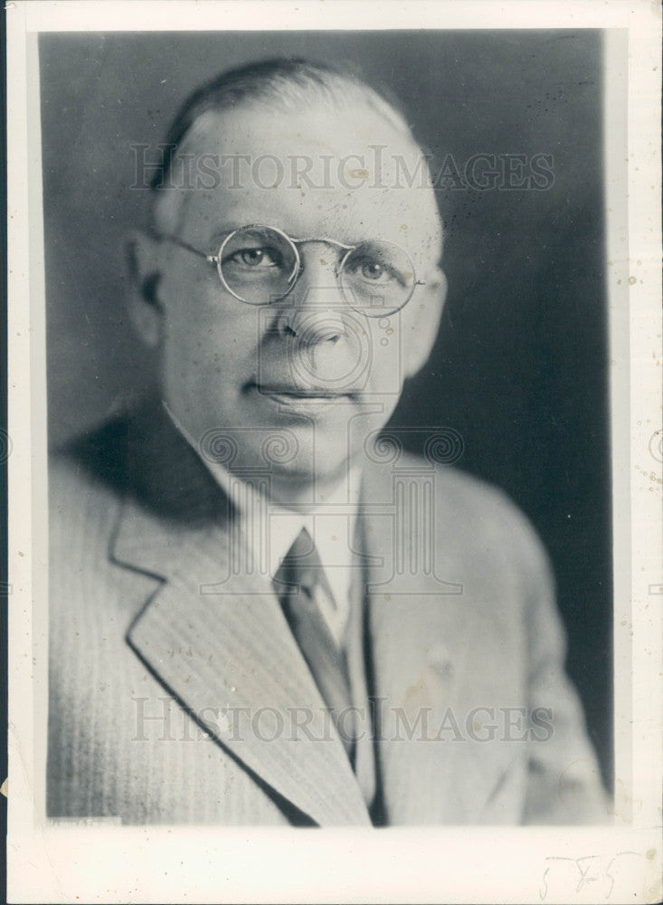 1934 MI Editor Publisher George Dolliver Press Photo - Historic Images