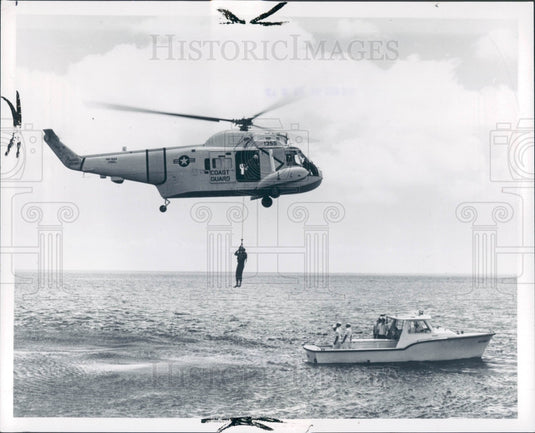 1966 US Coast Guard Helicopter Press Photo - Historic Images