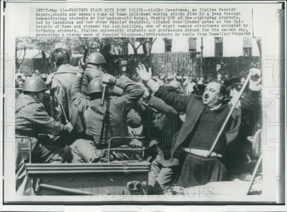 1966 Rome Italy Riots Press Photo - Historic Images