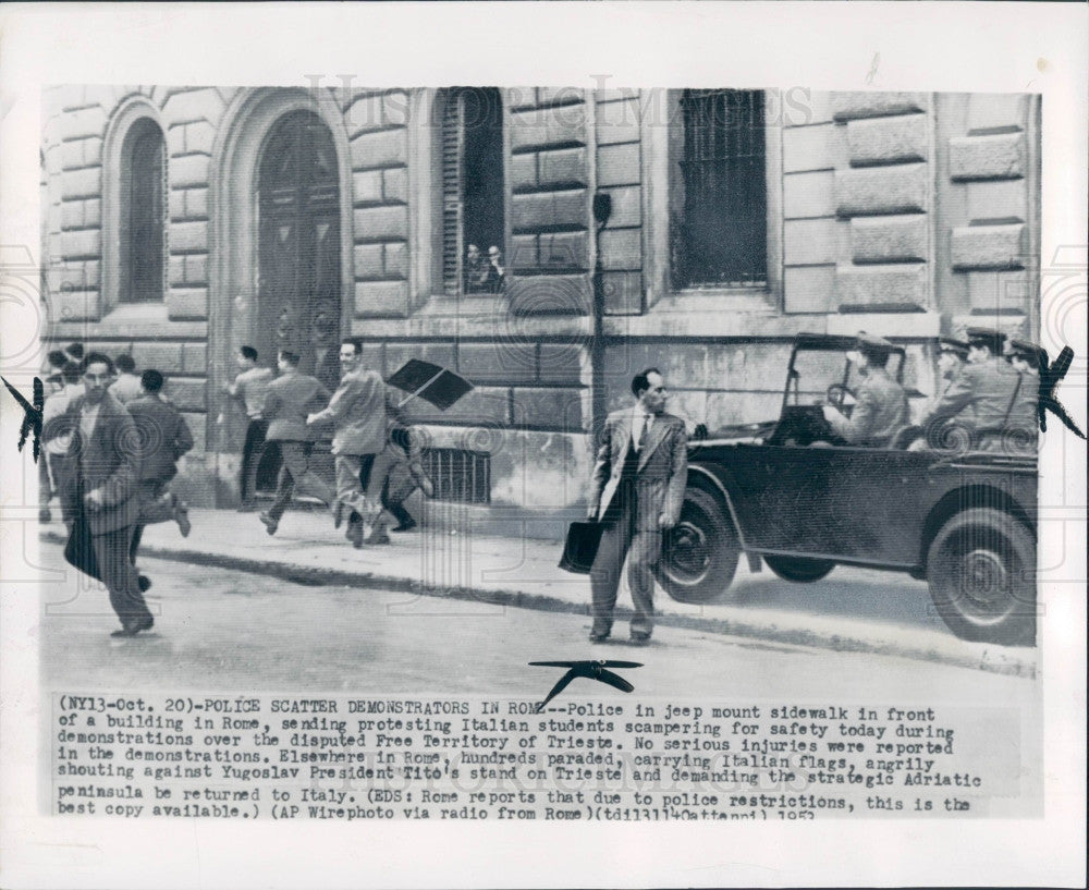 1953 Rome Italy Riots Press Photo - Historic Images