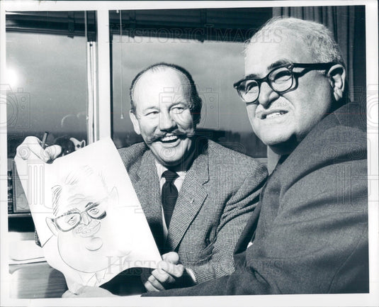 1959 Cartoonist Currie Det Mayor Antwerp Press Photo - Historic Images
