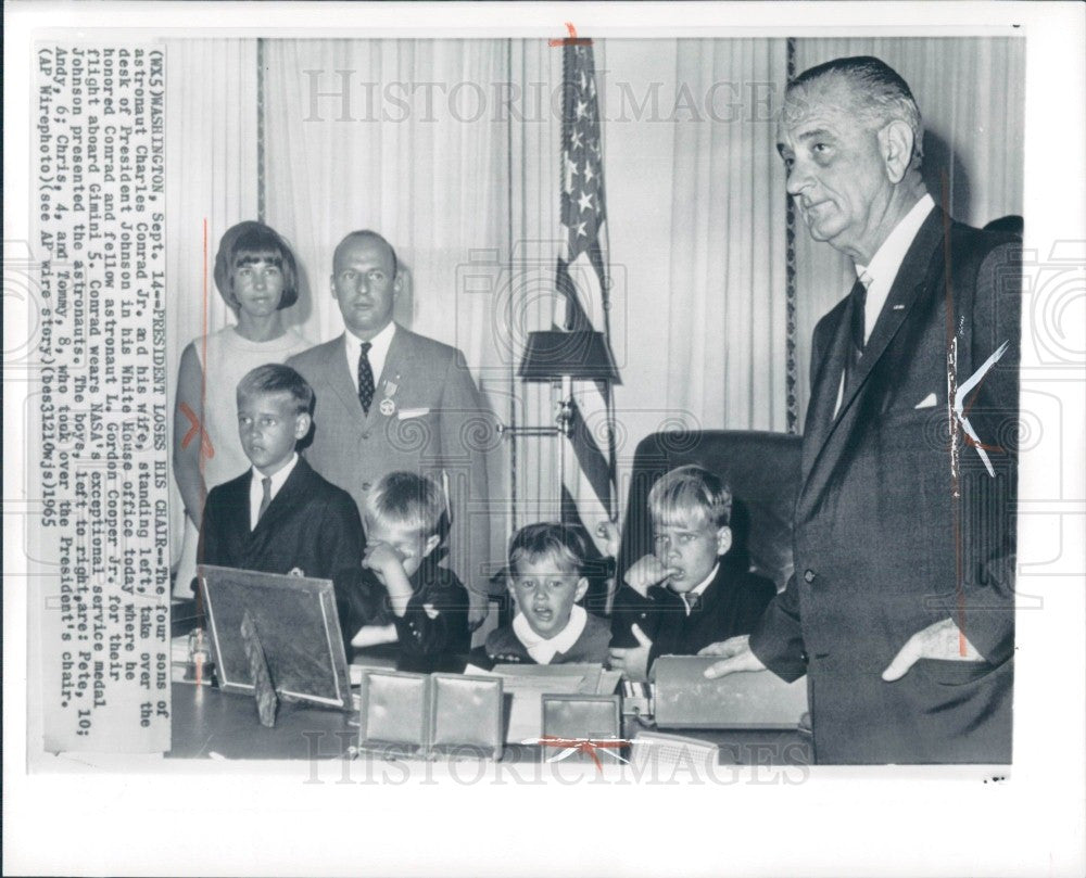 1965 Astronaut Charles Conrad US Pres Johnson Photo - Historic Images