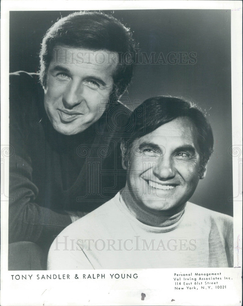 1971 Singers Tony Sandler &amp; Ralph Young Press Photo - Historic Images