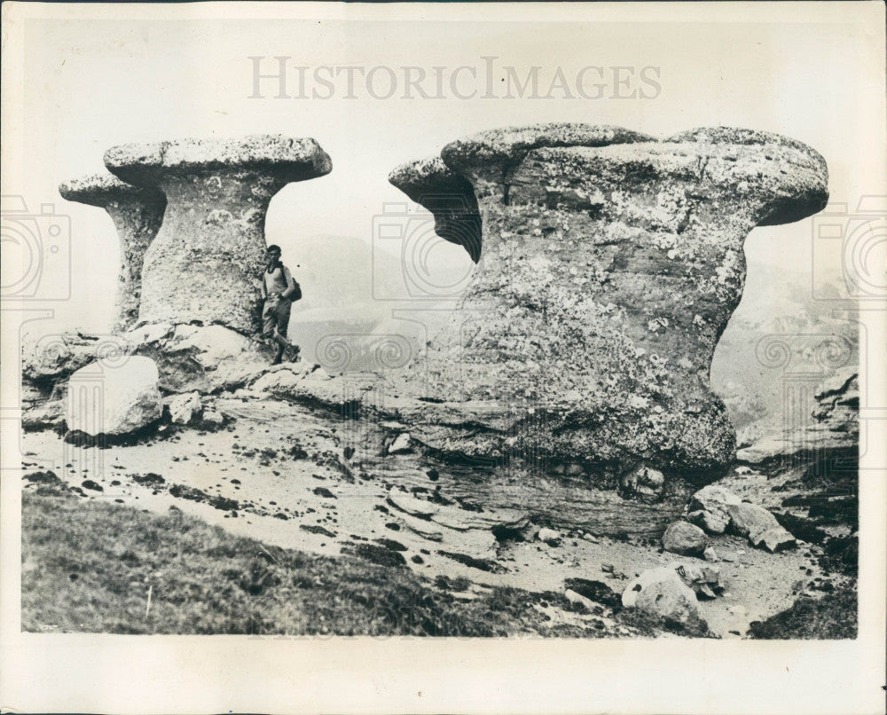 1928 Roumania Mushroom Rocks Press Photo - Historic Images