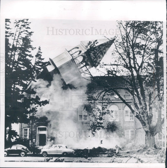 1962 Monmouth OR College Hall Steeple Press Photo - Historic Images
