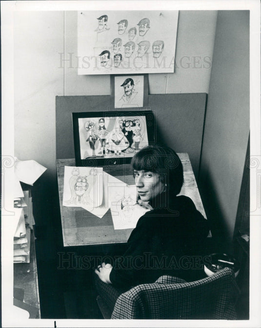 1966 Cartoon Artist Peter Sander Press Photo - Historic Images