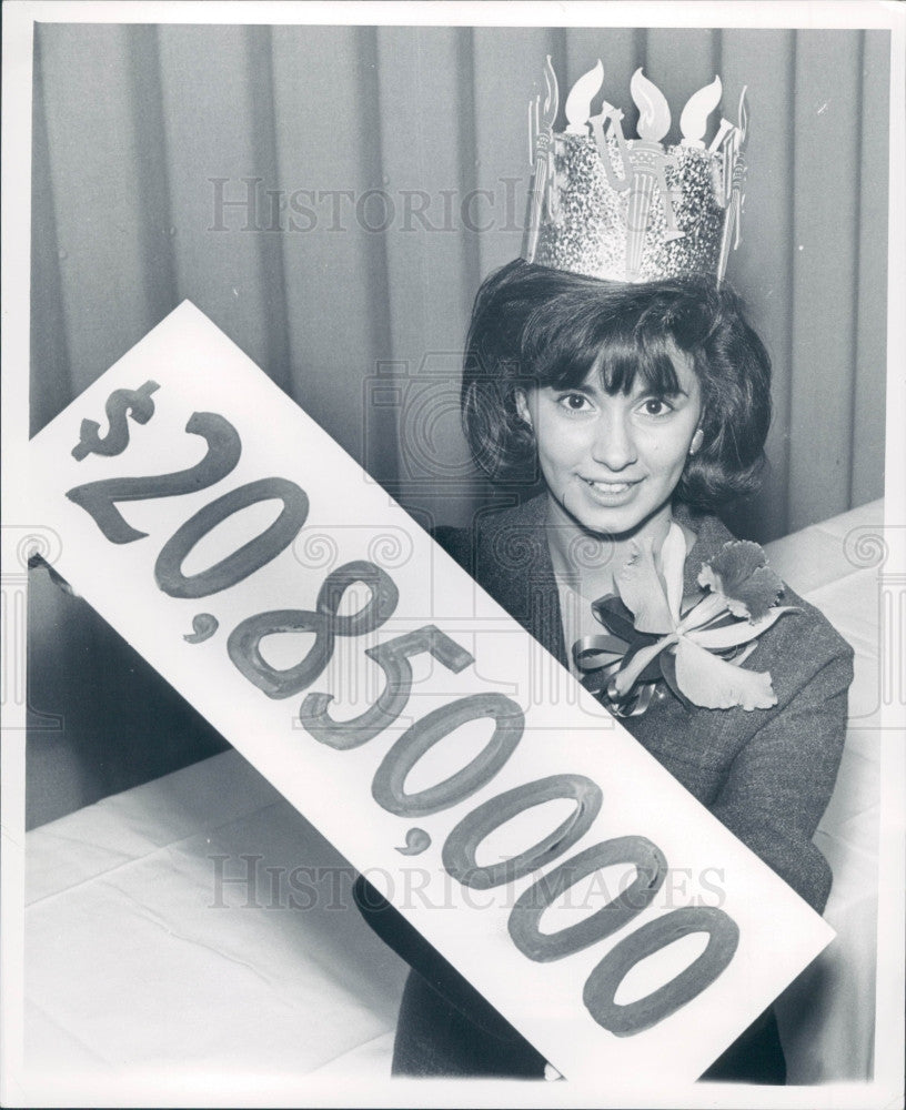 1964 Detroit MI Miss Torchy Diane Sansone Press Photo - Historic Images