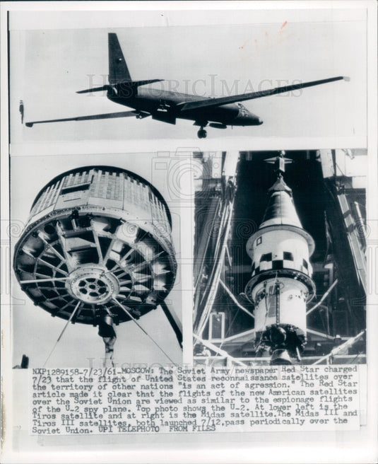 1961 U-2 Spy Plane/Tiros & Midas Satellite Press Photo - Historic Images