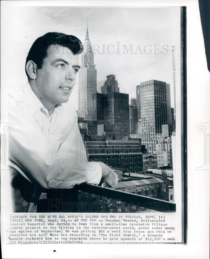 1964 Comedian Vaughn Meader Press Photo - Historic Images