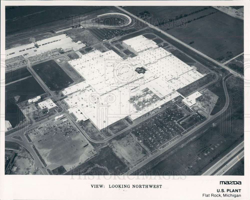 1987 Flatrock MI Mazda Plant Aerial Press Photo - Historic Images