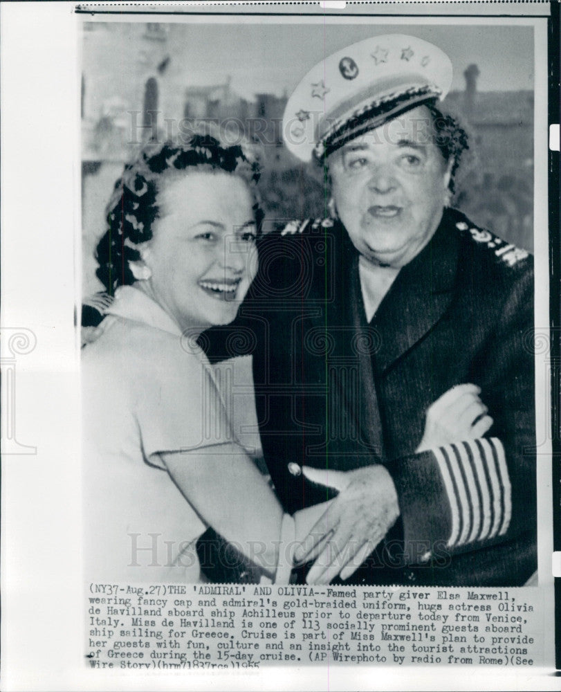 1955 Actress Olivia de Havilland Press Photo - Historic Images