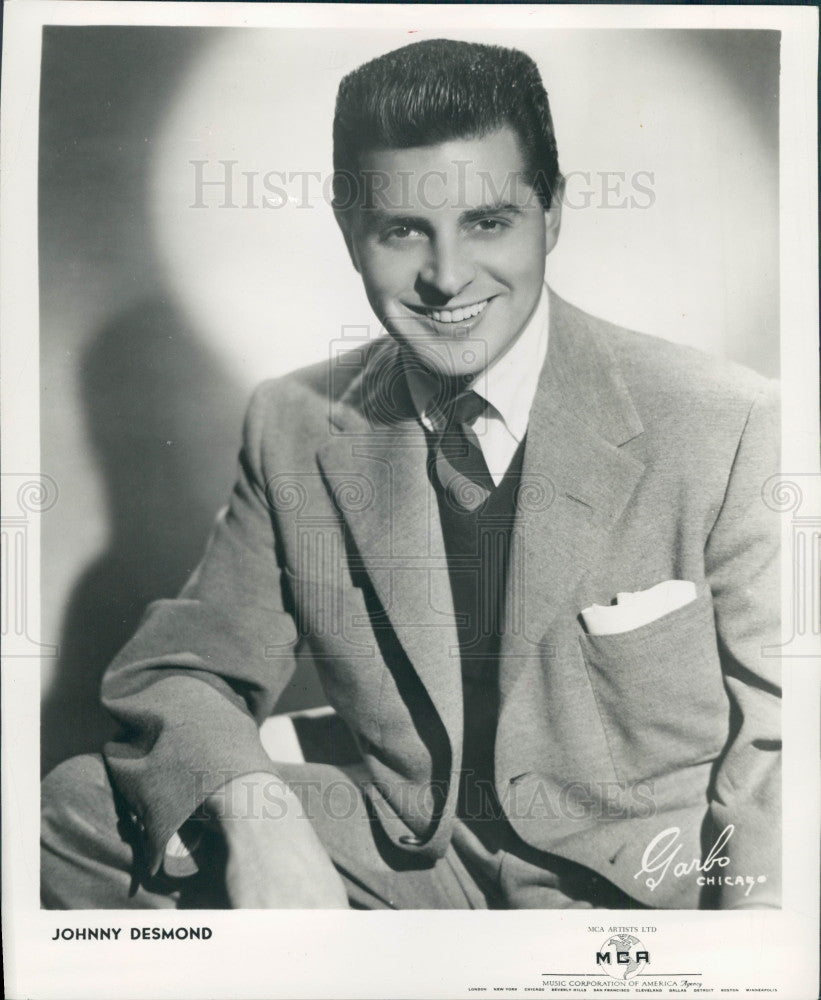 1953 Singer Johnny Desmond Press Photo - Historic Images