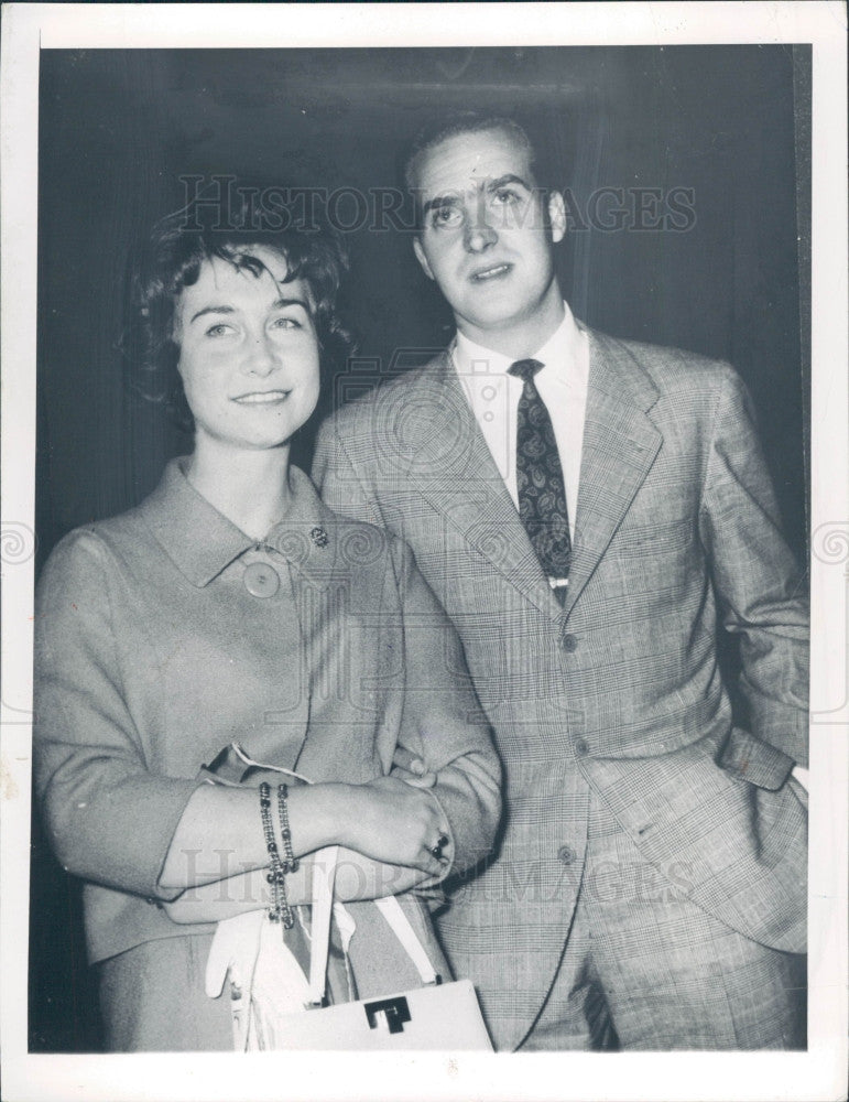 1962 Spain Prince Carlos &amp; Princess Sophie Press Photo - Historic Images