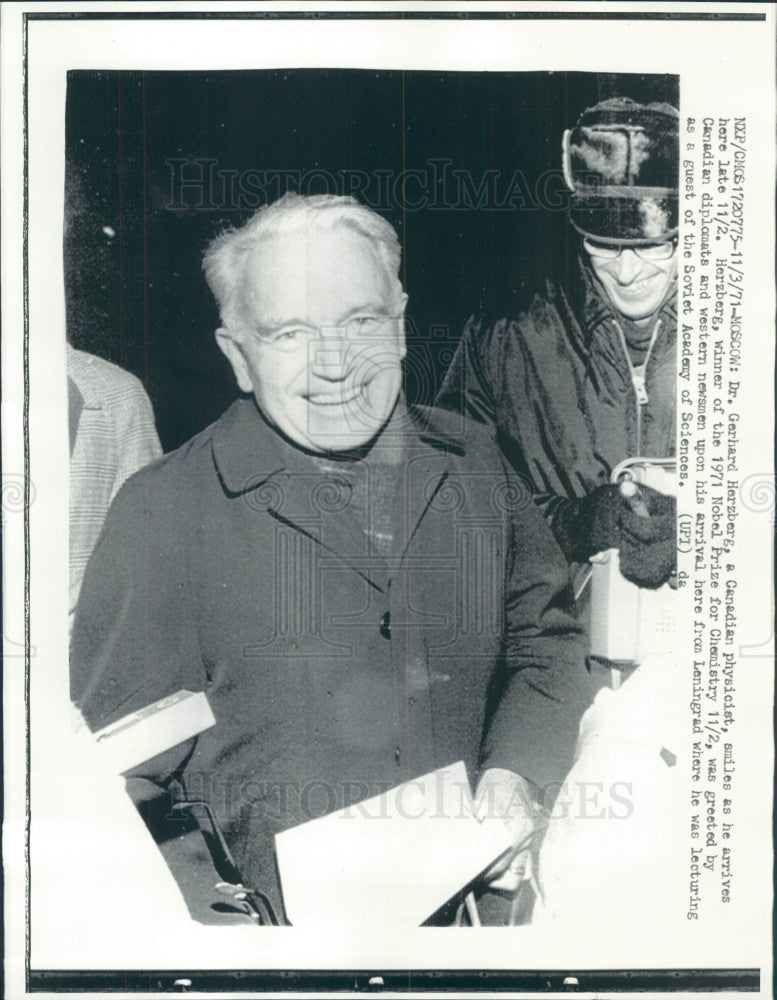 1971 Nobel Prize Dr. Gerhard Herzberg Press Photo - Historic Images