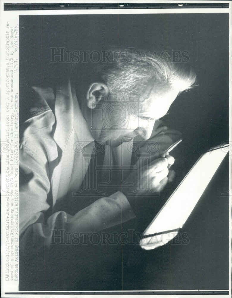 1971 Nobel Prize Dr. Gerhard Herzberg Press Photo - Historic Images