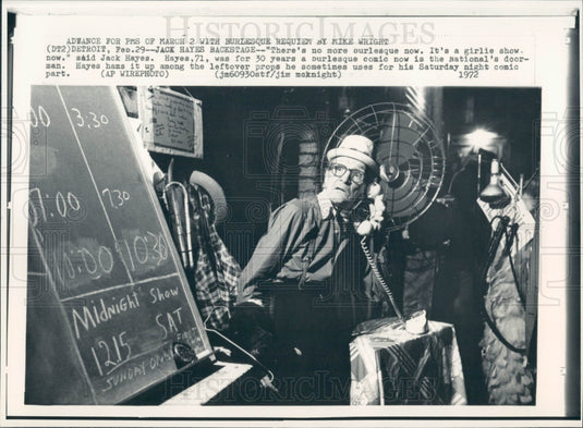1972 Detroit MI Comic Jack Hayes Press Photo - Historic Images