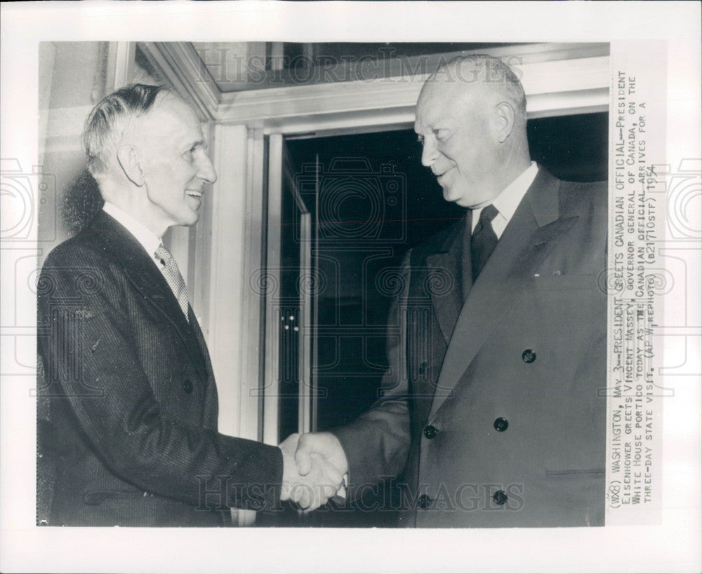 1954 Canada Governor General Vincent Massey Press Photo - Historic Images
