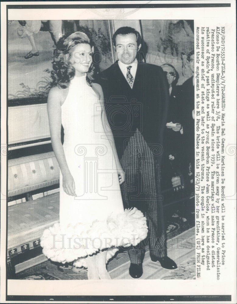 1971 Spain Marriage Press Photo - Historic Images