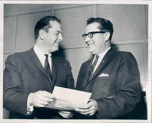 1963 Detroit MI Mayor Cavanagh & Mayor Mathieson Photo - Historic Images