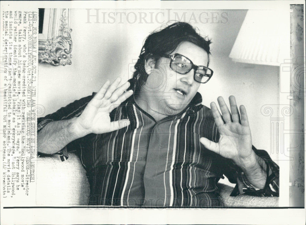 1972 Film Director Frank Perry Press Photo - Historic Images