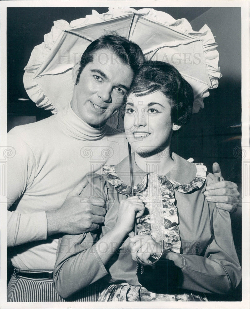 1961 Detroit MI Actors Dianne Pixley &amp; Tom McClelland in Carousel Press Photo - Historic Images