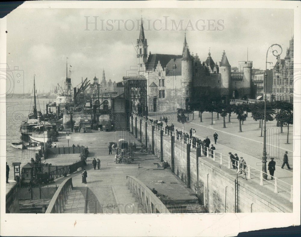 1928 Antwerp Belgium Waterfront Press Photo