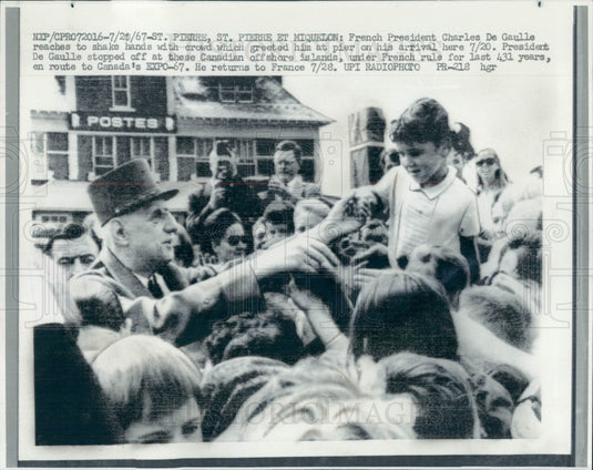 1967 France President Charles de Gualle Press Photo - Historic Images
