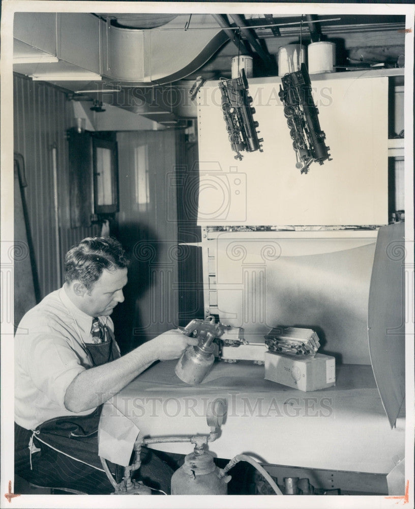 1948 Model Railroad Builder George Hines Press Photo - Historic Images