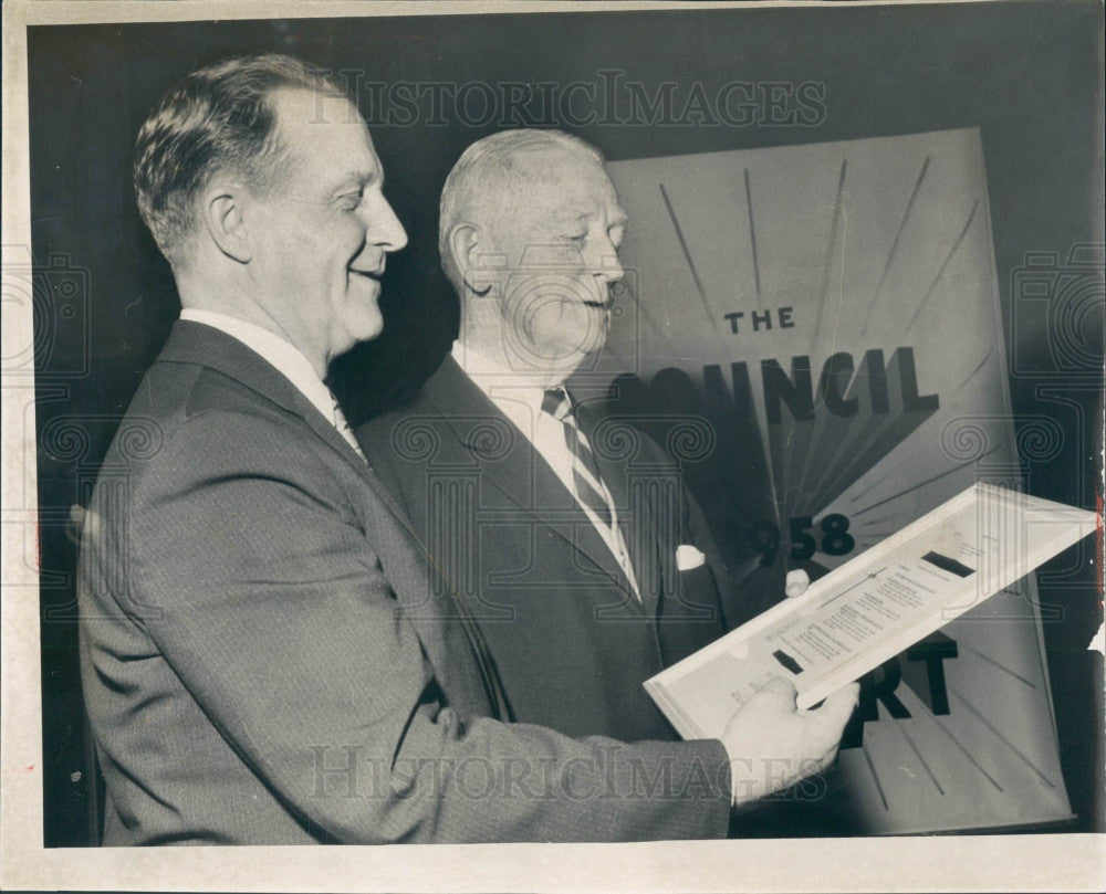 1959 Detroit Church Council Collins Sladen Press Photo - Historic Images