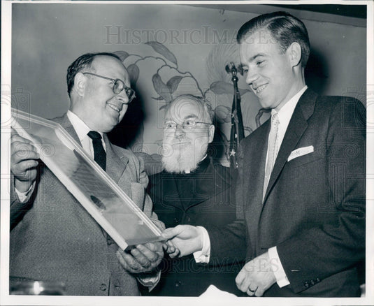 1955 Detroit Fr. Burke & Mayor Miriani Press Photo - Historic Images