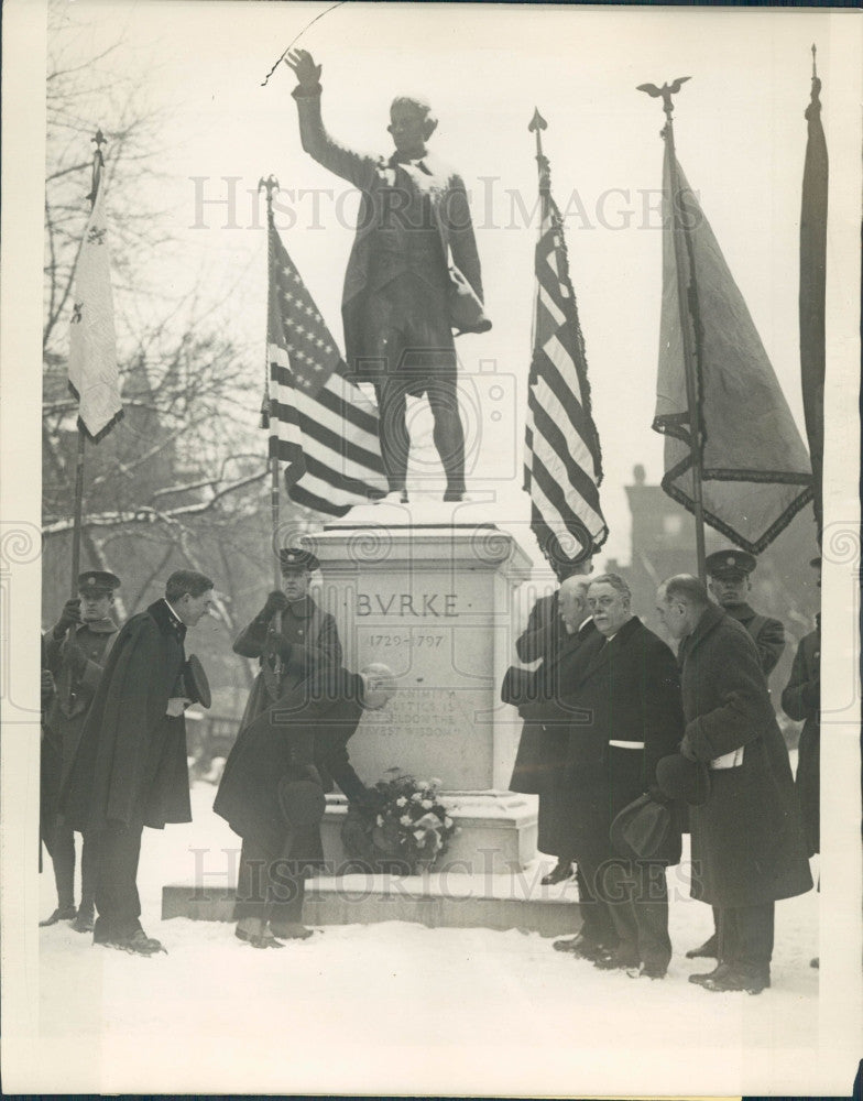 1925 Washington DC Edmund Burke Statue Press Photo - Historic Images