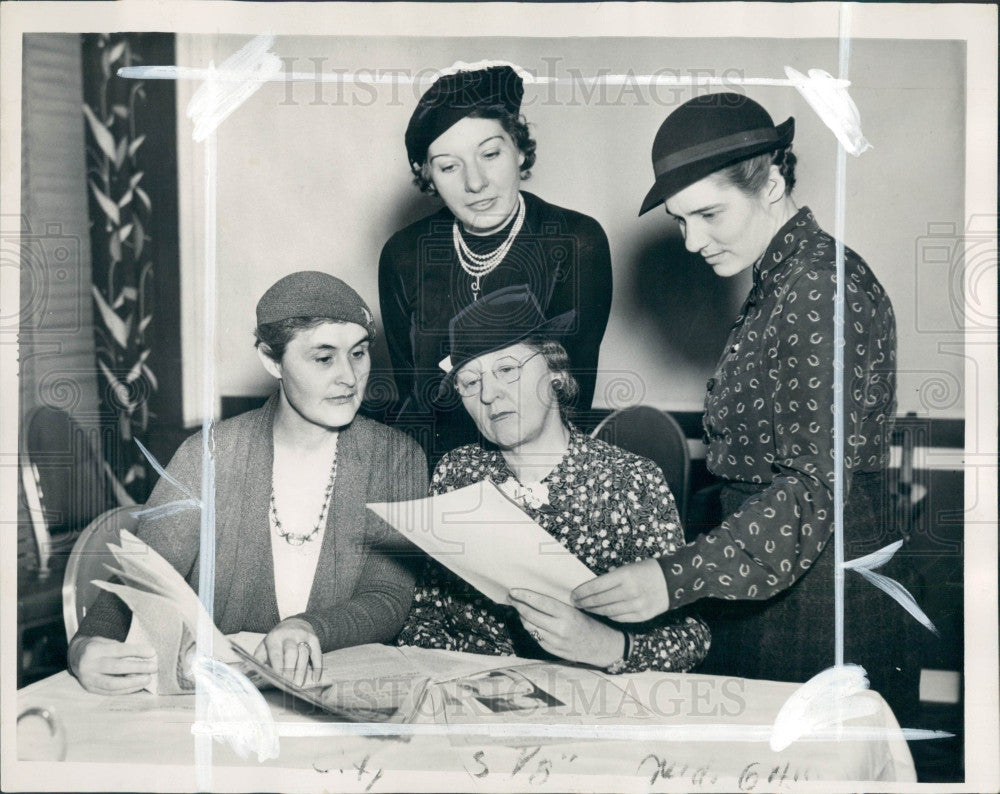 1936 Detroit News Knitting Contest Press Photo - Historic Images
